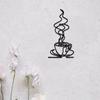 Iron Coffee Cup Decor Minimalist Line Art Mug Gift Hot Beverage Service Kitchen Wall Sign