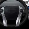 Car Steering Wheel Cover For Toyota Prius 30(XW30) 2009-2015 Prius C(US)2012-2017 DIY Hand-sewing Black PU Microfiber Leather