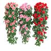 Artificial Flower Rattan Fake Plant Vine Decoration Wall Hanging Roses Flowers for Home Wed Party Interior Outdoor Decoration