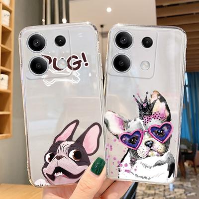 Funny Animal Patterned Soft Silicon Clear Case For Xiaomi Redmi Note 13 Pro Poco C65 Samsung A55 A35 M35 S24 iPhone Camera Protective Shockproof Cover