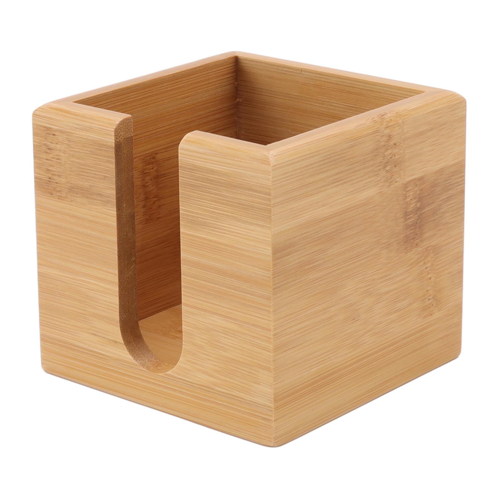 

Tissue Box Bamboo Wood Textured Rectangular Paper Storage Organization for Kitchen Office