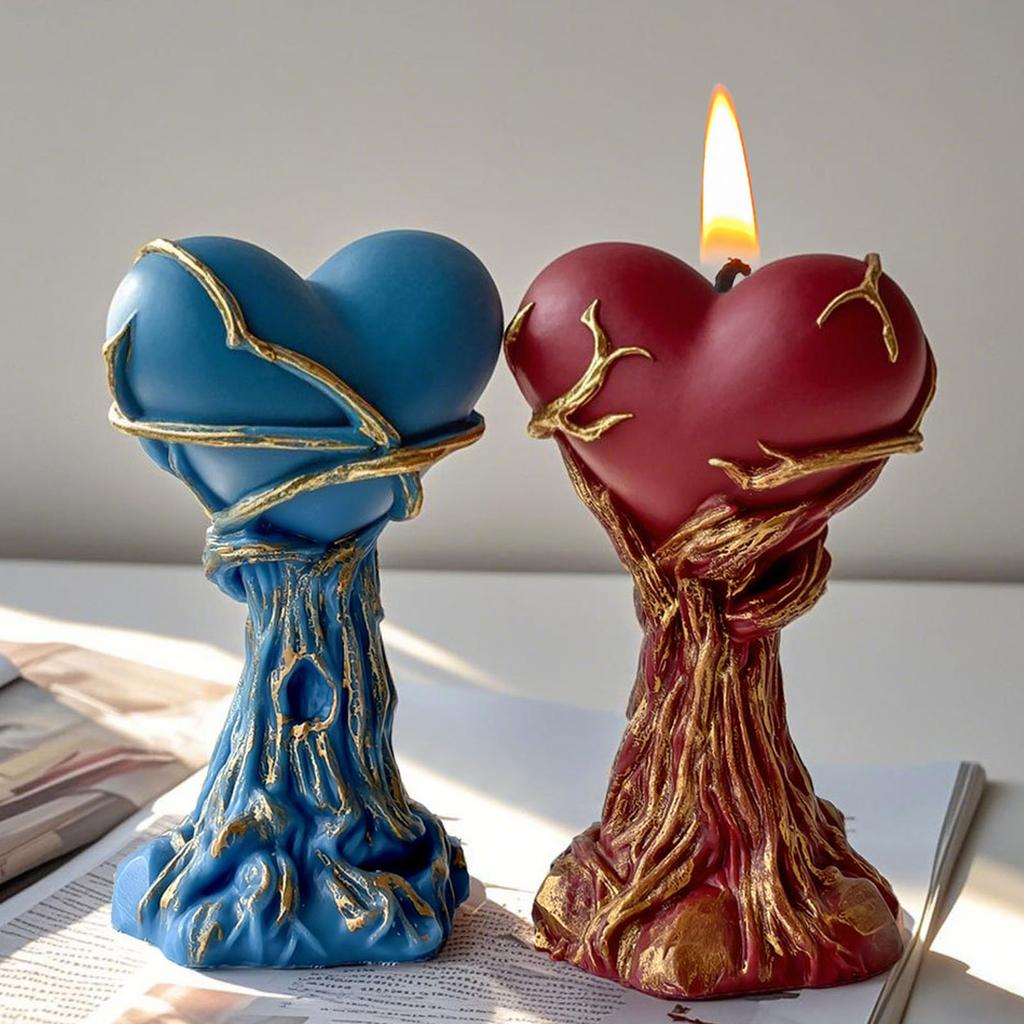 Flexible Silicone Mold Heart Shape Candle Crafting Supplies Home Decors Candle Mold Suitable for Candle Crafting