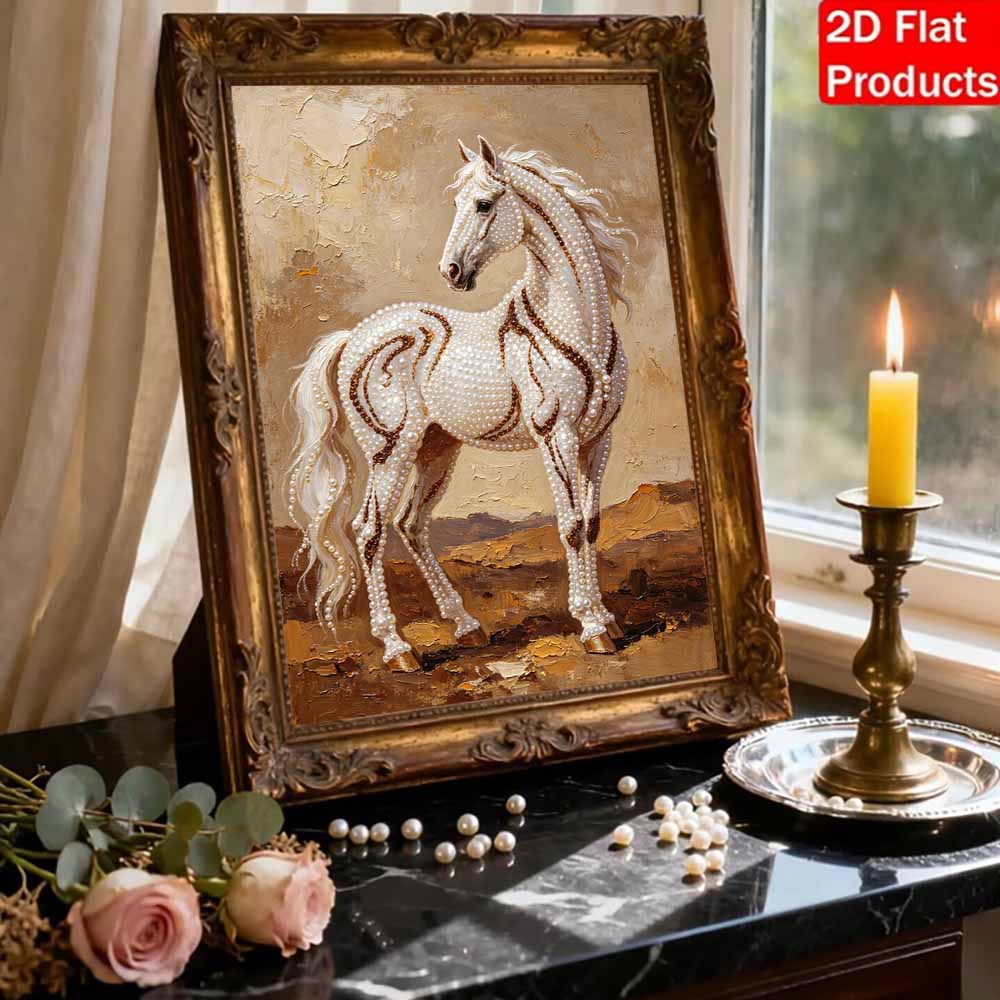 5D Pearl Kit Pearl Horse Arabian Design DIY Enamel Art for Living Room Bedroom Wall Decoration Handmade Gift