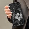 Black Art Flower Pattern Phone Case Suitable for iPhone 17 16 15 14 13 12 11 Pro/Max/Plus Anti Drop and Anti Shock Back Cover