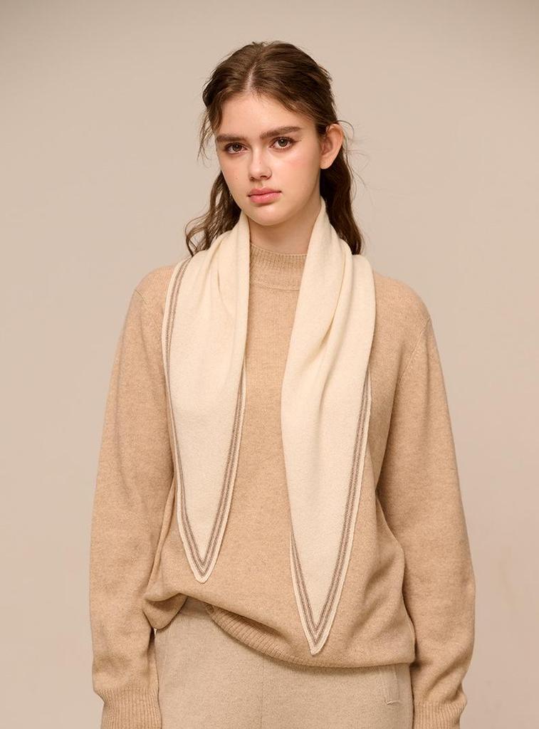 Korean Style Cashmere Triangle Scarf - Spring & Autumn Knitted Neck Gaiter, Winter Warmth