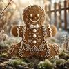 Christmas Outdoor Yard Decoration Gingerbread Man Garden Stake, Acrylic Cute Holiday Lawn Art 2D Flat for Patio Decor Durable Stake