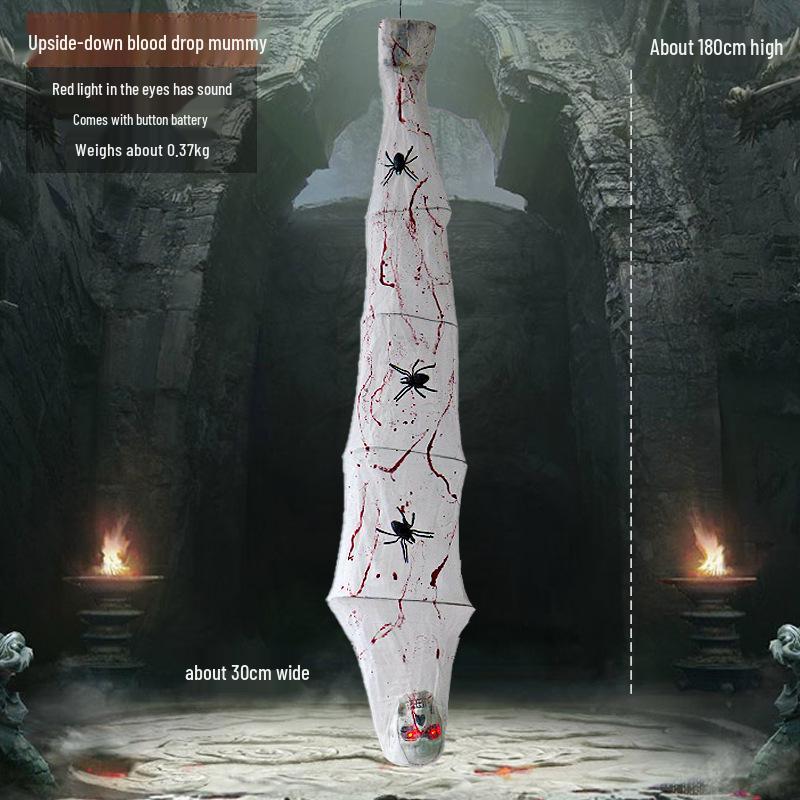 Haunted House Upside Down Reaper Skeleton Decor Props