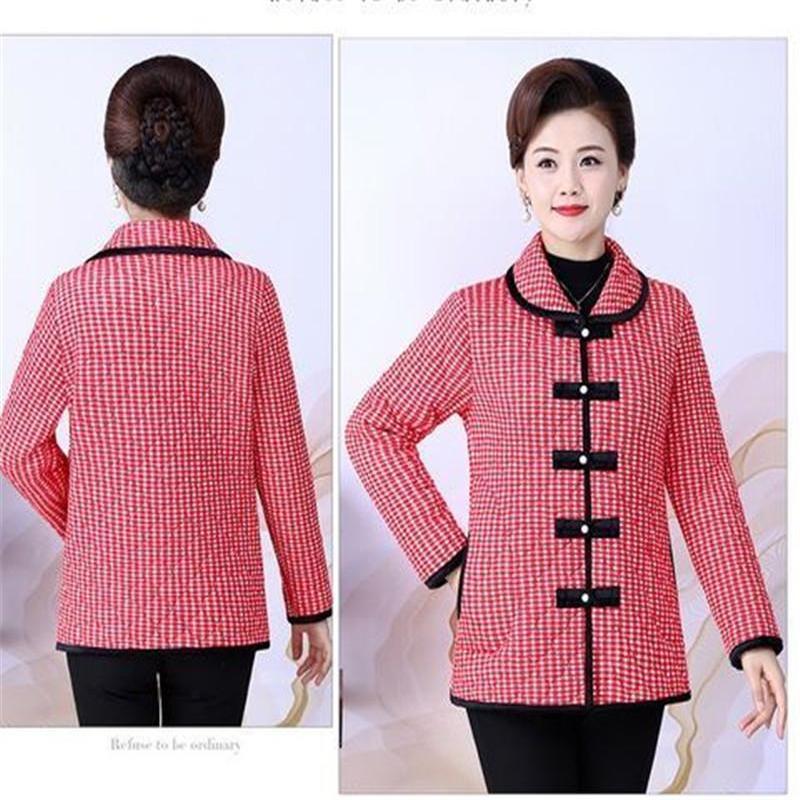 Mother's Cotton Jacket Autumn Winter 50 Years Old 60 Years Old Middle-Aged Old Women's Gold Velvet Cotton Coat Thickened Cotton
