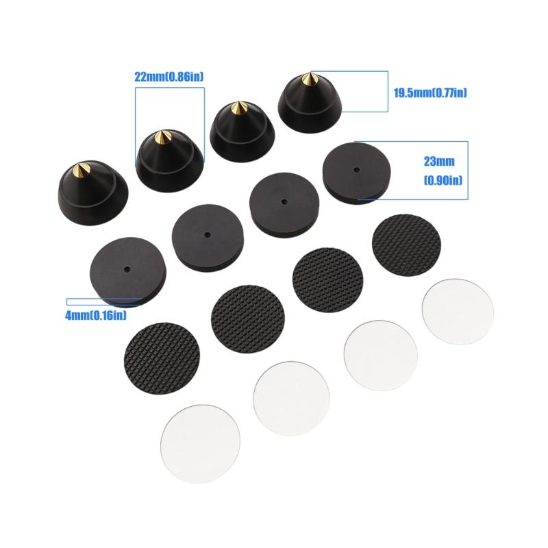Pack Of 4set Quality Ebony Wood And Metal Speaker Isolation Spikes Feet Pad For Music Equipment Vibration Reduction