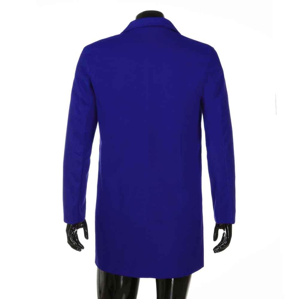 Men Formal Single Breasted Figuring Overcoat Long Wool Jacket Outwear Plus