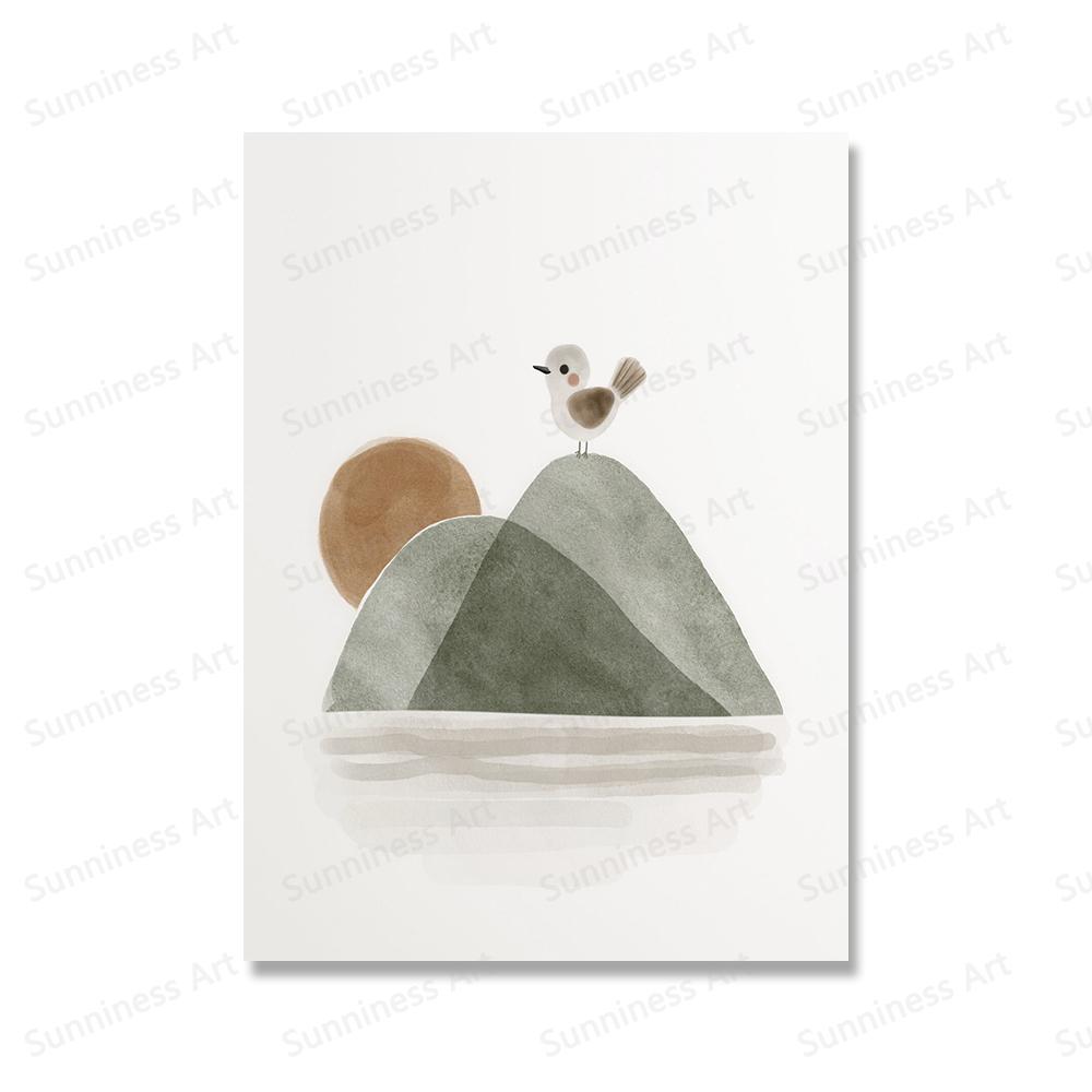 Deer Fox Rabbit Bear Woodland Nursery Wall Art Print Canvas Painting Nordic Posters Boho Wall Pictures for Baby Kids Room Decor