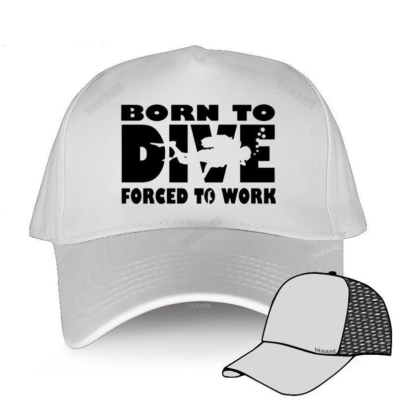 Schwarze, lässige Baseballkappe mit Aufdruck für Jungen, MSP BORN TO DIVE, gezwungen zur Arbeit, Sommerhut für Männer und Frauen, Outdoor-Snapback-Caps, Sportmütze