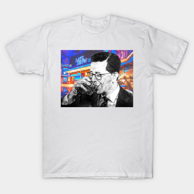 

Men Black Print T-shirt Stephen Colbert No-Cut Transfer Paper Print Cotton Tshirt 3XL білий
