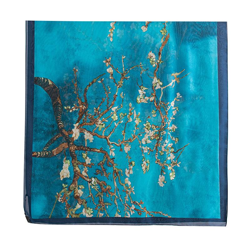 Silk scarf women s spring and autumn new fashion thin temperament sunscreen scarf beach scarf autumn and winter warm scarf senior yarn 85*180