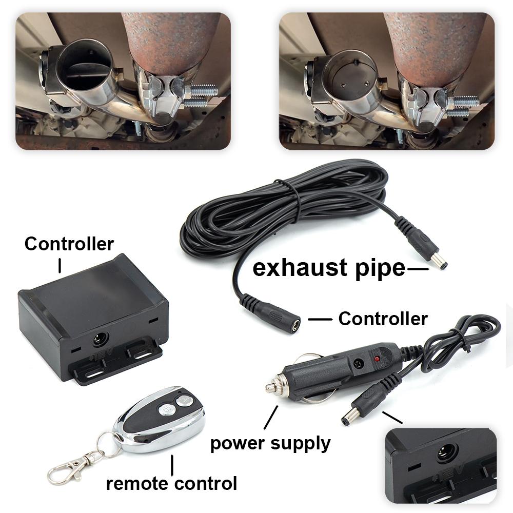 2 2.25 2.5 2.75 3 inch SS304 Heade Y Pipe cutout Electric Exhaust cutout Catback Down Pipe exhaust bypass valve remote button