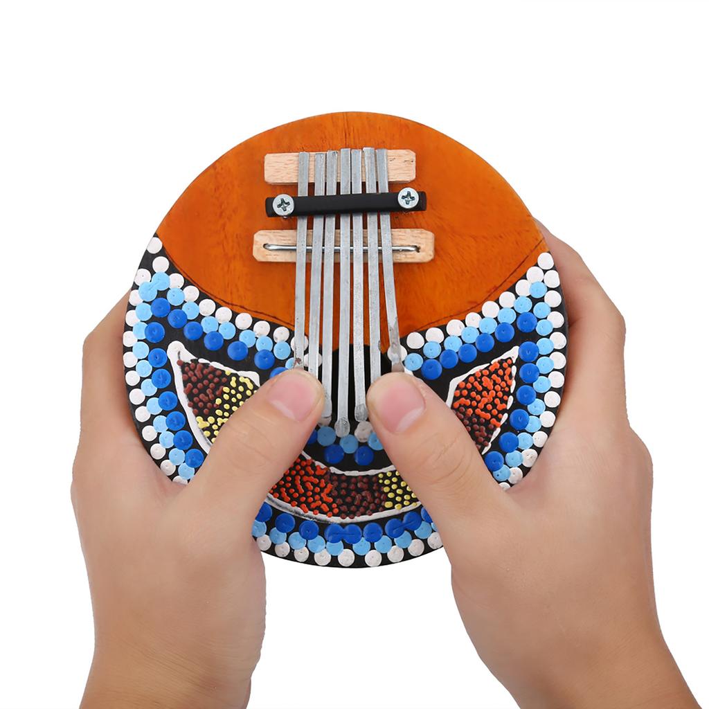 7 Key Tuneable Coconut Shell Mbira Portable Finger Thumb Piano Musical Instrument