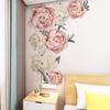 Family Wall Flower Decals Stickers, Peony Flower Pattern Wall Stickers Art Applique Living Room Bedroom Decoration Background Stickers, Easy To Stick