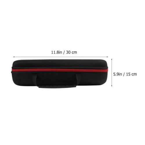HEALLILY Wireless Microphone Case, Handheld Microphone Storage Box, Shockproof Karaoke Microphone Carrying Holder for Outdoor Travel, Black/Red