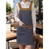 1pc Unisex Adjustable Apron with Pockets,Polyester 100% Non-Stretch, Regular Fit, Sleeveless, H-Shaped Hem, Woven for Cooking, Baking,Restaurant Staff