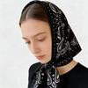 Lightweight Breathable Paisley Printed Scarf 90cm Soft Square Scarf Vintage Print Windproof Women Head Scarf Woman's Accessory