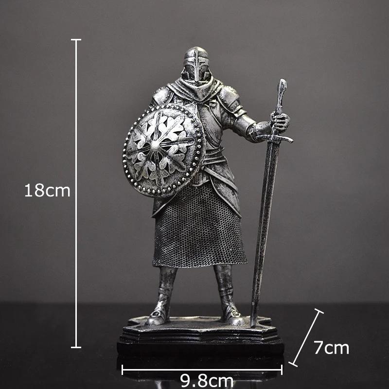 Rycerze Kreatywne Figurki Statua Dekoracja Biurka Ciężko Opancerzeni Rycerze Postacie Rzeźby z Żywicy Estetyczna Dekoracja Pokoju