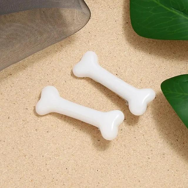 4pcs Spicy Girl Soft And Cute Contrast Style Simulated Bone Hair Clip, Harajuku Style Bangs Clip, Girl'S Heart Duckbill Clip Hair Clip