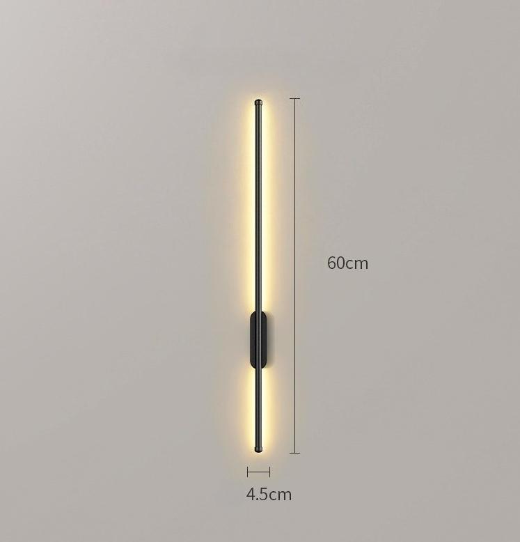 Moderne minimalistische LED-Streifen-Wandleuchte, 3 Farben dimmbar, ohne Bohren, Touch-Steuerung, Schlafzimmer, Nachttisch, Wohnzimmer, TV-Hintergrund