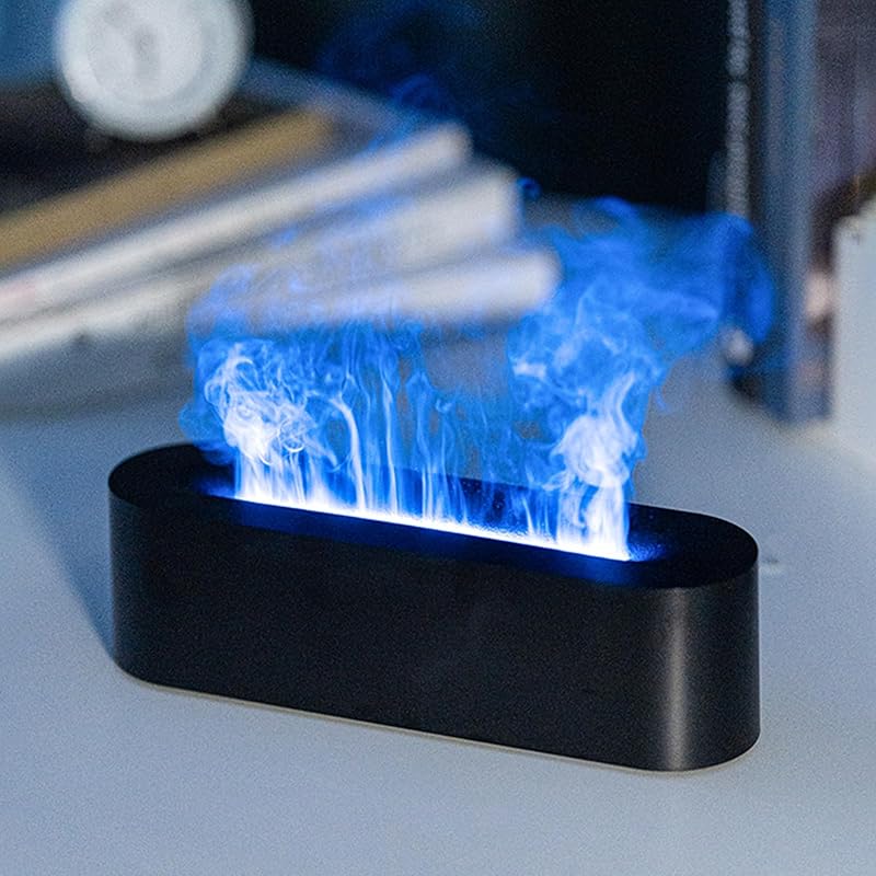 Essential Oil Diffuser, Fireplace Fire Flame Aromatherapy Diffuser, 150ml Ultrasonic Cool Mist Humidifier, Scent Aroma Diffuser with 7 Colors Light,