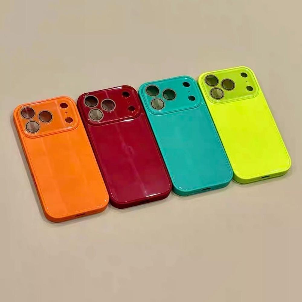 Luxury Glossy Glass Phone Cases For IPhone 17 12 13 14 15 16 11 Pro Max SHockproof Protective Eletroplated Edge Cover Funda