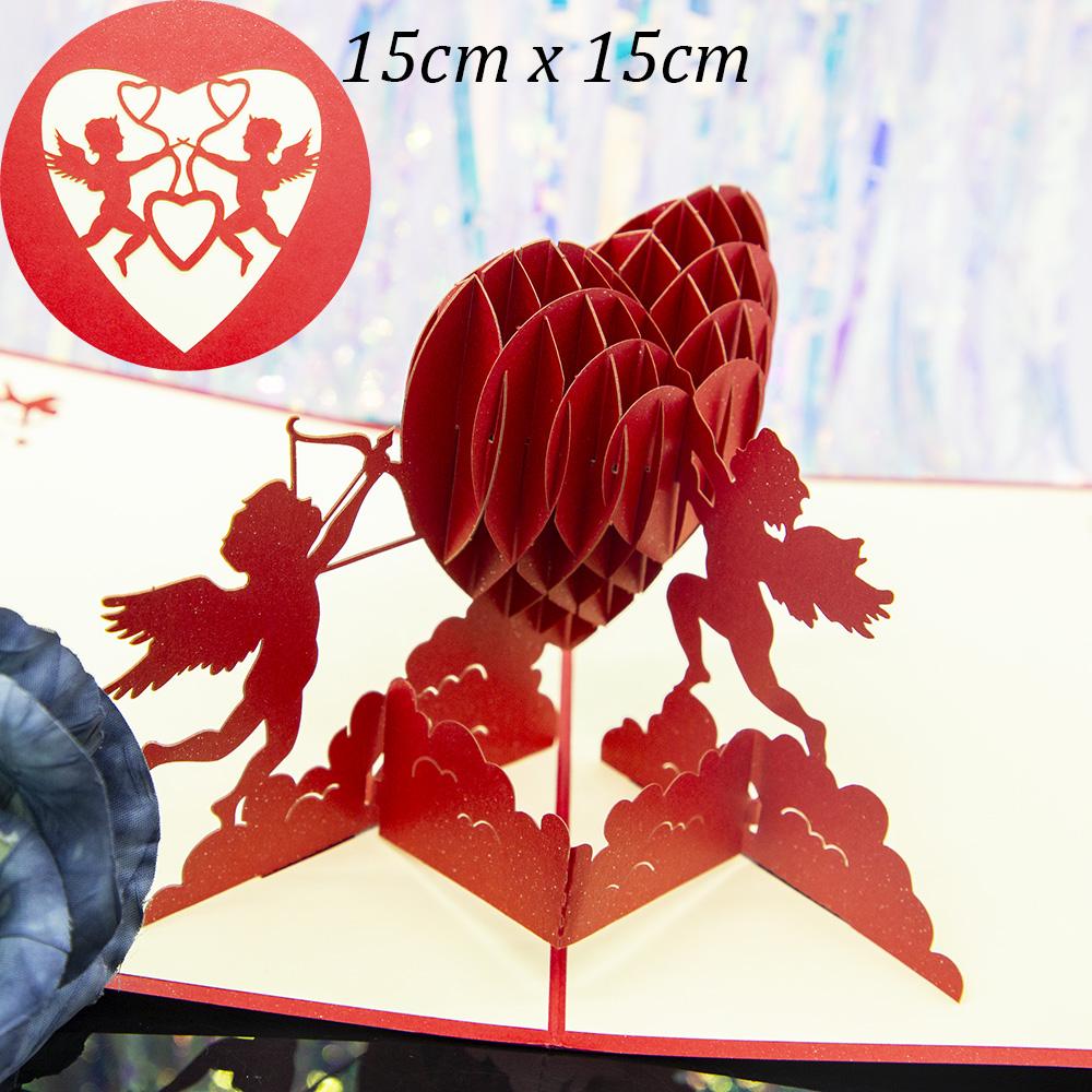 3D Pop Up Milostná karta Pro Manželku a Přítelkyni Dárek K Valentýnu Výročí Svatba Pozvánka Pozdrav Poděkování Karty