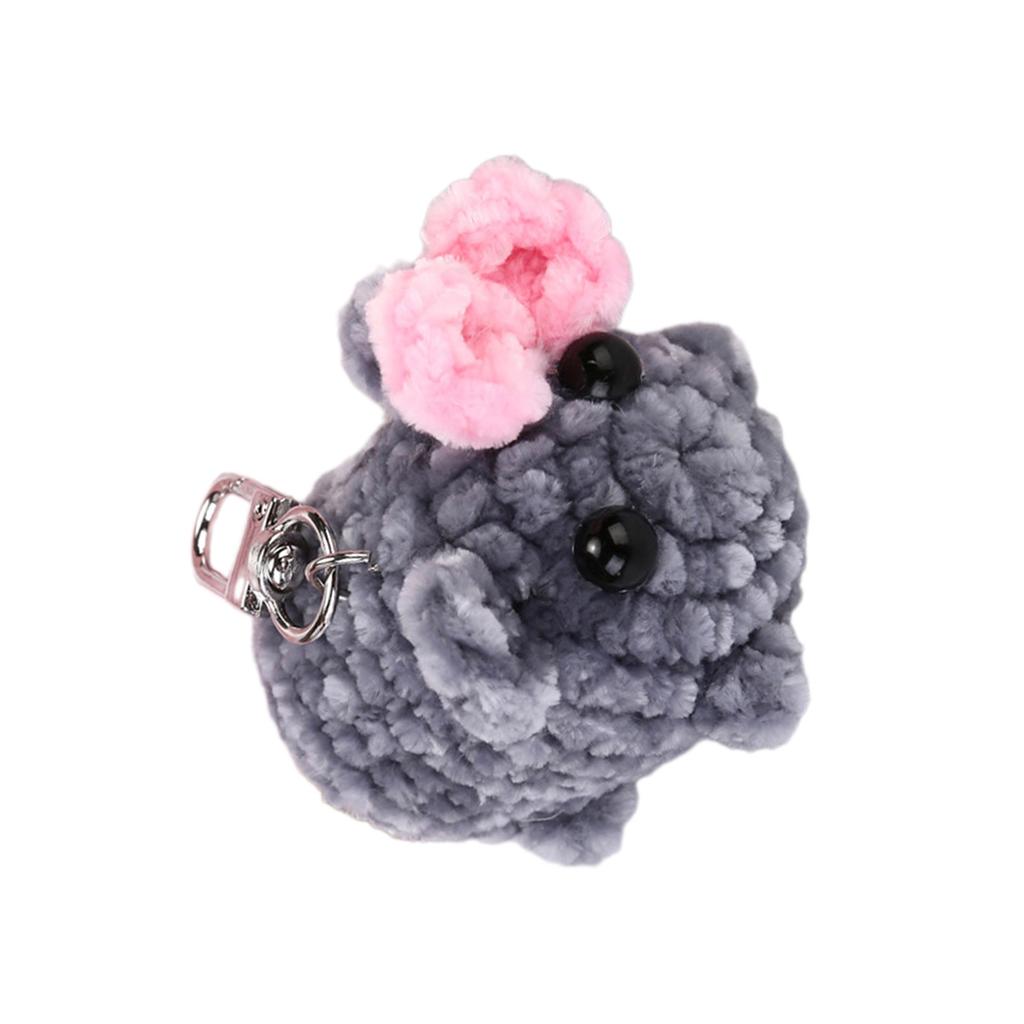 Lovely Squeaky Hamster Keychain with Violin Sound Sturdy Handknittes Plush Toy Charm for Bag and Car Decoration