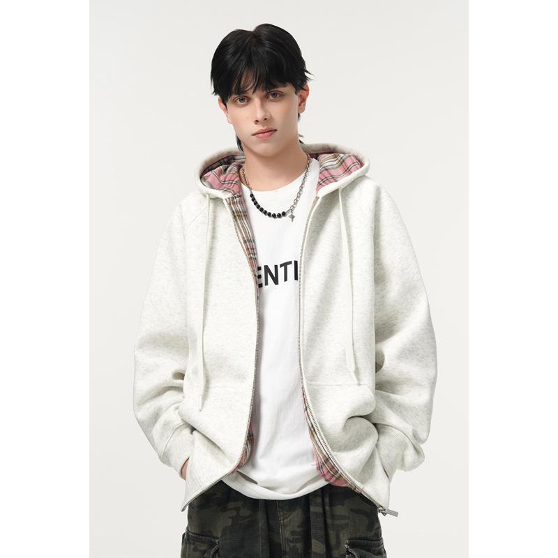 

Cotton Hoodie Jacket for Men Casual Long Sleeve Hooded Sweatshirt Jackets Zip Up Vintage Jacket with Pocket Men s Heavyweight Fall Sweatshirts Outwear M серый