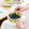 Fruit Strainer Bowl, Dual Layer Fruit Draining Basket with Handle, Mini Berry Washer Watermelon Bowl with Strainer for Kitchen