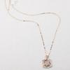 Atria [Dongsuwon NC] Lovely Pink Rose Necklace with a Luxurious and Brilliant Feel JTONEFR002