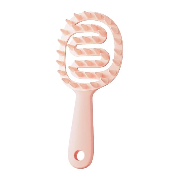 Scalp Massager Shampoo Brush for Hair Silicone Scalp Scrubber with Handle Curved Vented Scalp Scrubber Scalp Care Brush