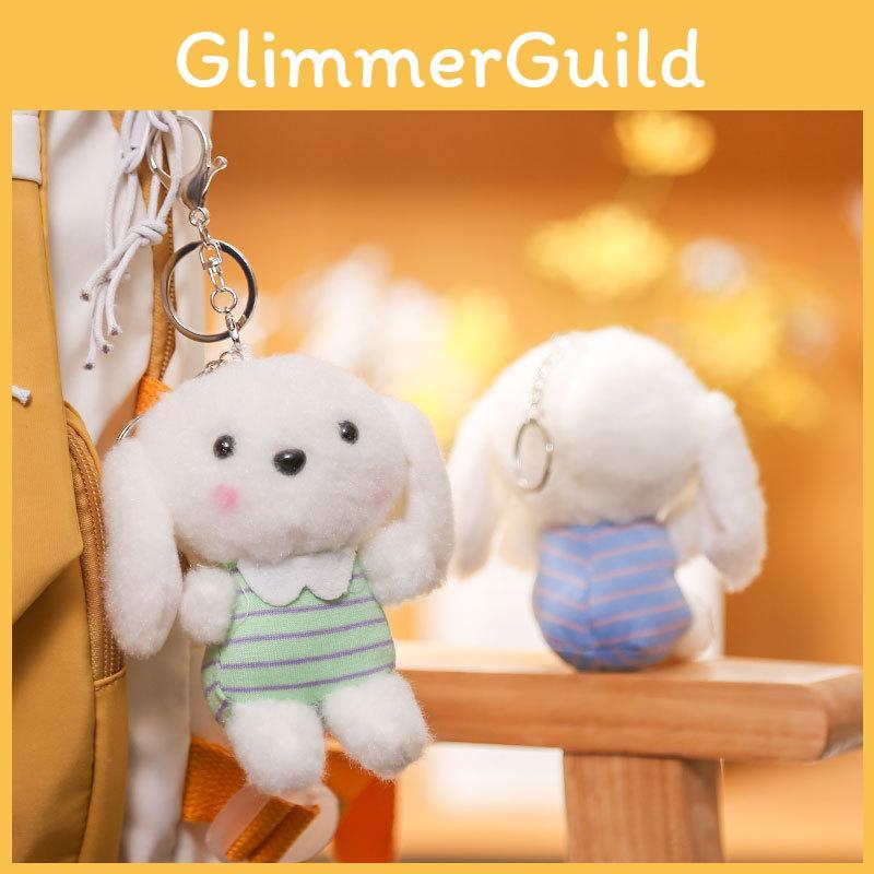 Cute Long Ears Dog Keychain Cartoon Plush Girls Kid Backpack Doll Decoration