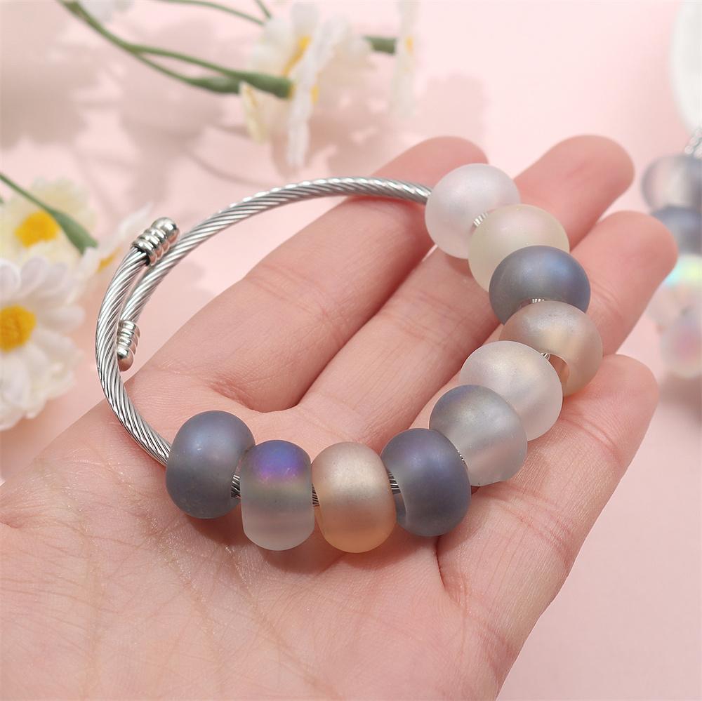 30/50/100ks 14mm velký otvor skleněná evropská korálek průhledná podložka volně rozložený korálek DIY výroba šperků řemesla DIY