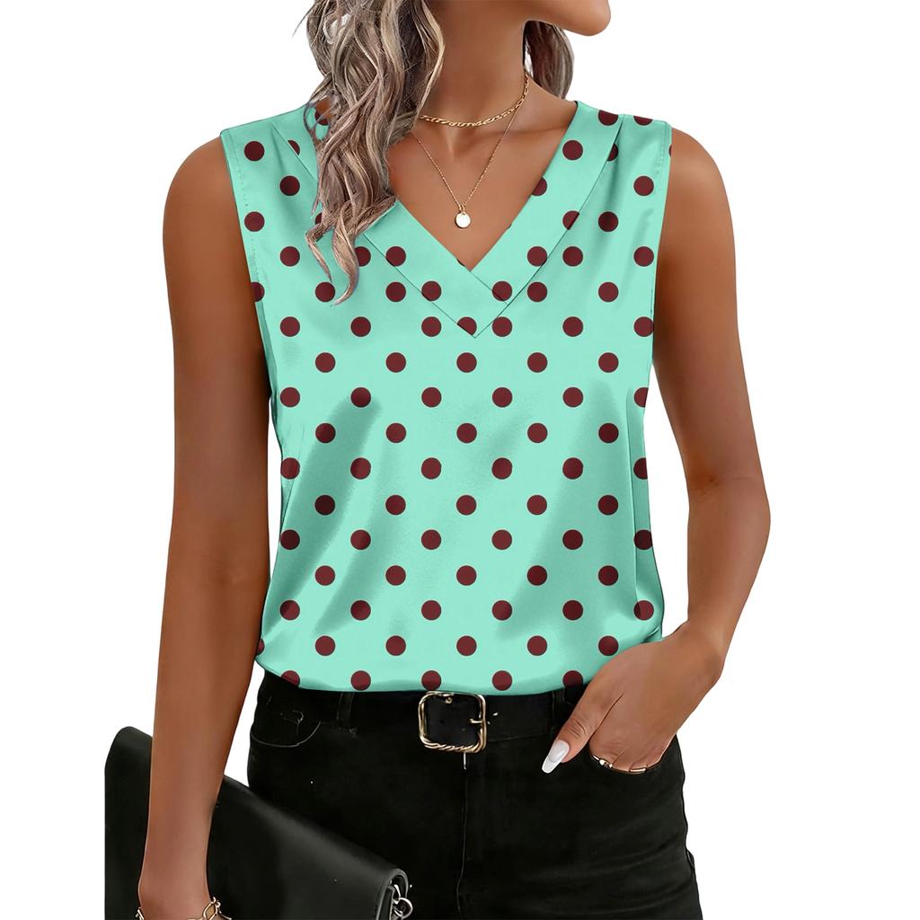 Women's fashionable polka dot printed blouse