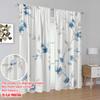 2D Flat Printing 2pcs Drapes Blue Floral Branches Watercolor 100% Polyester Fabric Without Electricity 0 Use for All Occasions