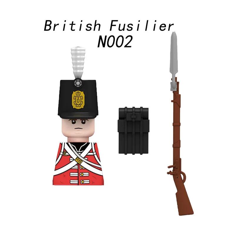 

Средневековые солдаты наполеоновских войн Фигурки Военные MOC Строительный блок Рыцари Британский Французский Фузилер Винтовки Оружие Детская игрушка