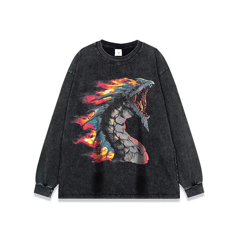 Mens Loose Fit Cotton T-Shirt With Bold Animal Print Breathable Casual Short Sleeve Top Daily Wear