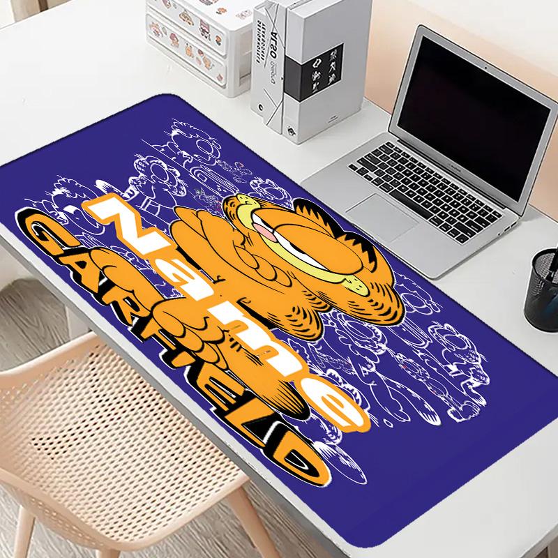 Custom Name Personalized Garfield Pattern Mousepad, Laptop PC Desk Mat, Decorative Desk Mat for Home Keyboard Pad Gift