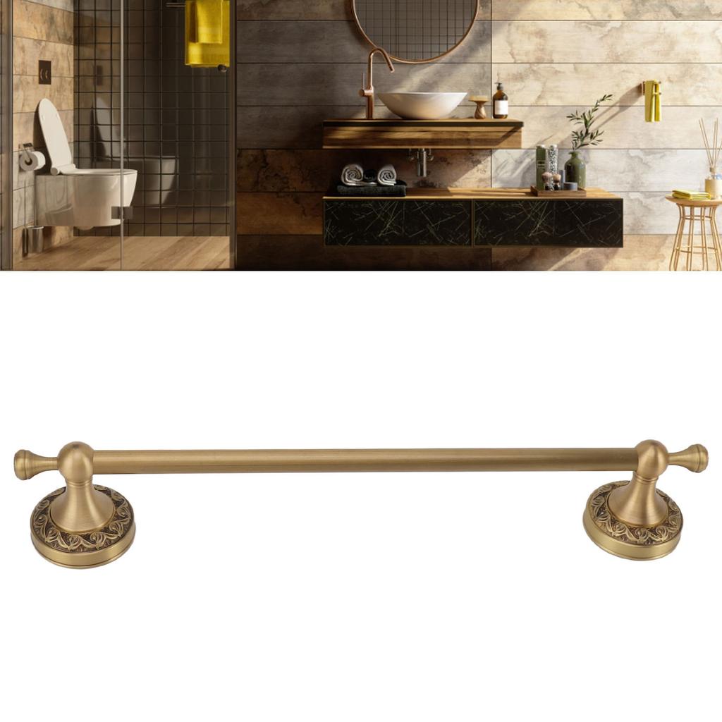 Portasciugamani Rame Retrò Salvaspazio 40CM Multifunzione Antivibrazione Singolo Portasciugamani per Accessori Bagno
