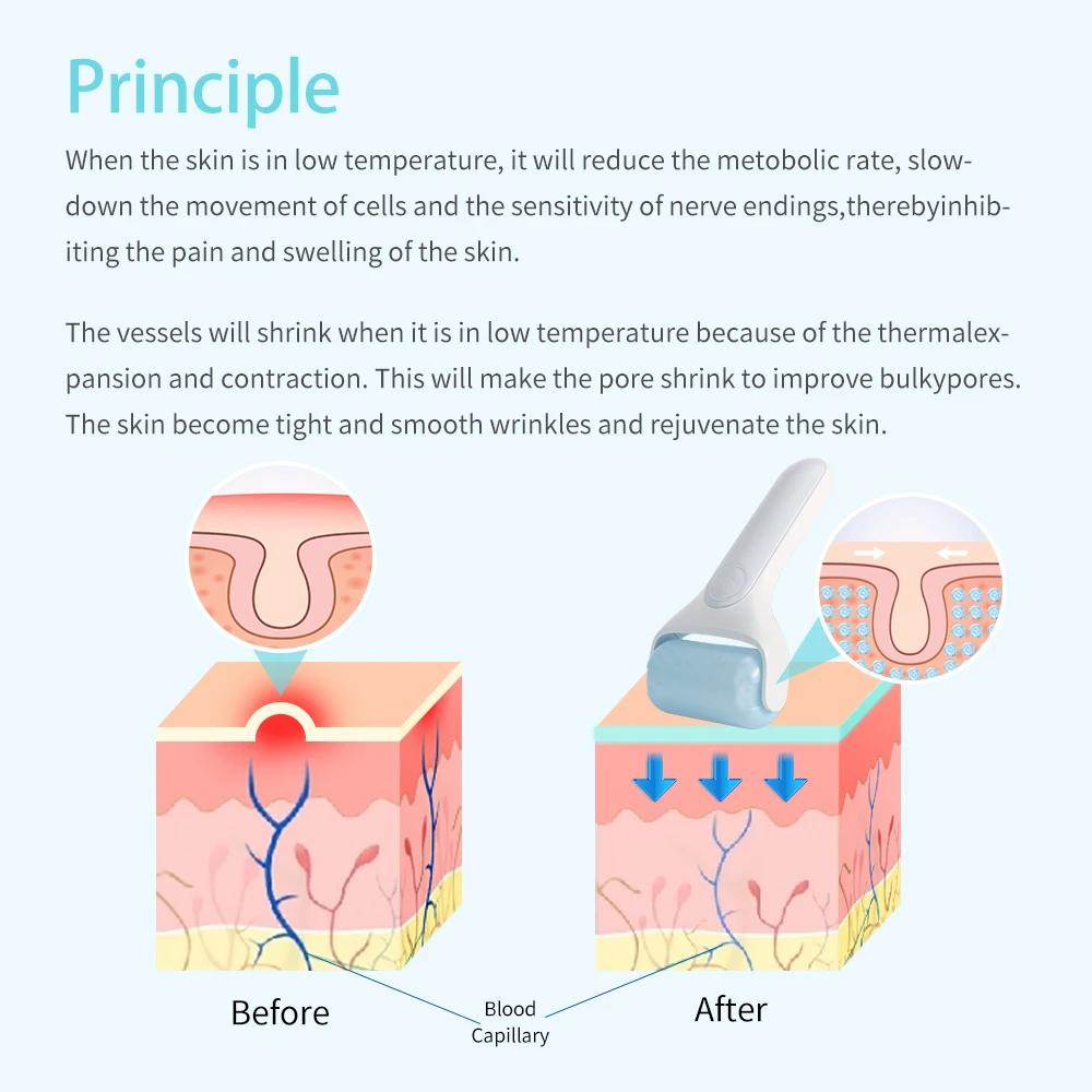 Rolă de gheață Role de masaj la rece pentru masaj facial și corporal Ochi Depuff Eliberarea durerii cu husă de călătorie Masaj facial pentru îngrijirea pielii