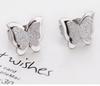 European & American Fashion Double Layer Frosted 12MM Butterfly Stainless Steel Stud Earrings