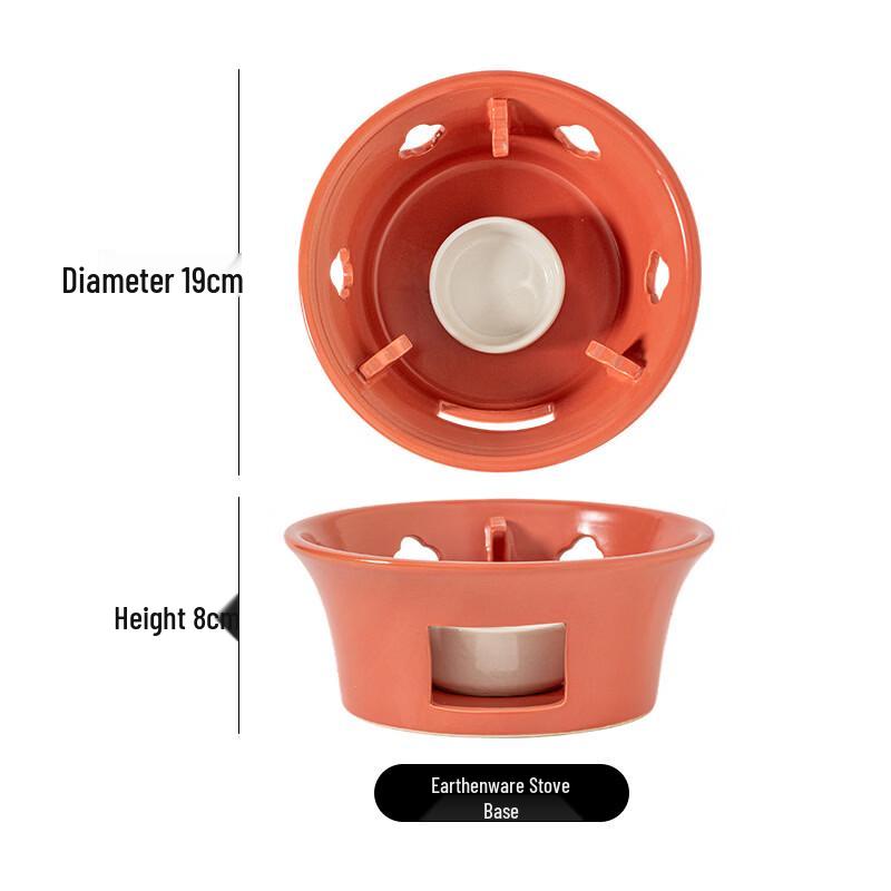ZISIZ Ceramic Mini Hot Pot with Alcohol Stove