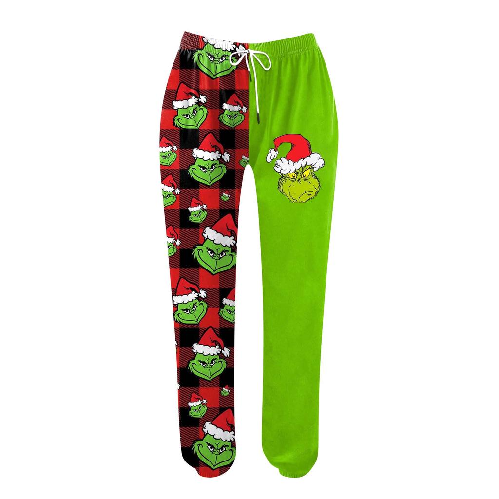 Women's Casual Fashion Christmas Printed Casual Sweatpants Elastic Waist Drawstring Pants