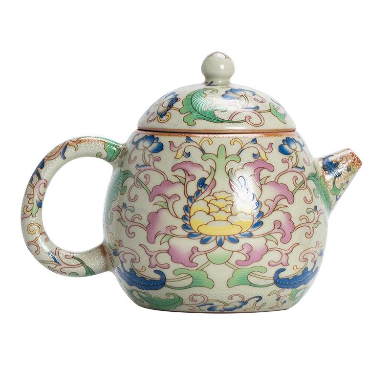 Full Color Yellow Ru Kiln Teapot, Single Pot Opening Can Raise Agate Into Glaze, Hand-brewed Teapot Gift Box, Business Accompaniment