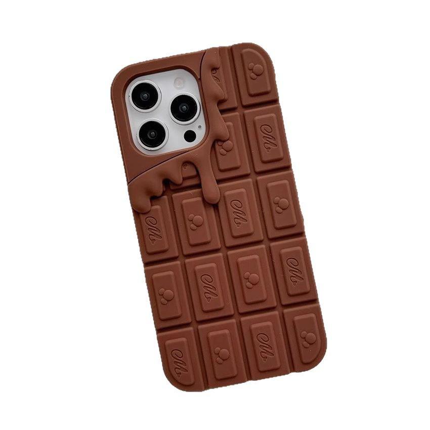 

Stylish Melting Chocolate Silicone Case for iPhone 14/15/16 Pro 11