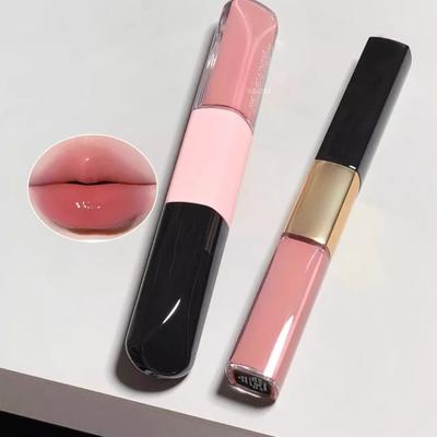Double End Lip Glaze Full Gloss Mirror and Matte Velvet Lip Gloss Anti Stain Cosmetic Lip Glaze Long Term Color and Moisture